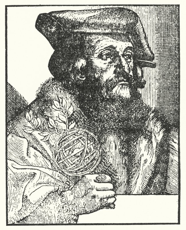 Girolamo Fracastoro, som skrev diktet "Syphilis sive Morbus Gallicus" (gravering) av European School