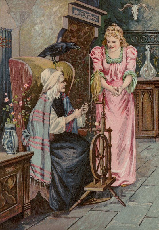 Grimms#39; eventyr: Tornerose (chromolitho) av European School