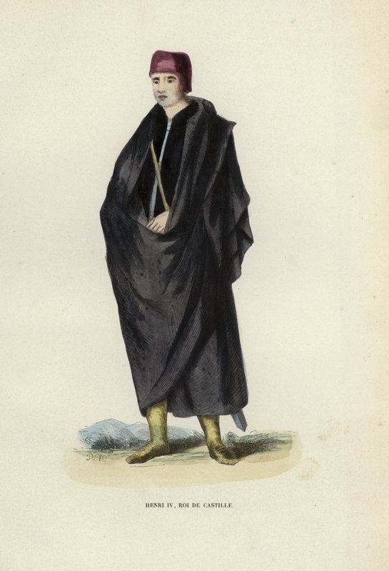 Henri IV, Roi De Castille (farget gravering) av European School