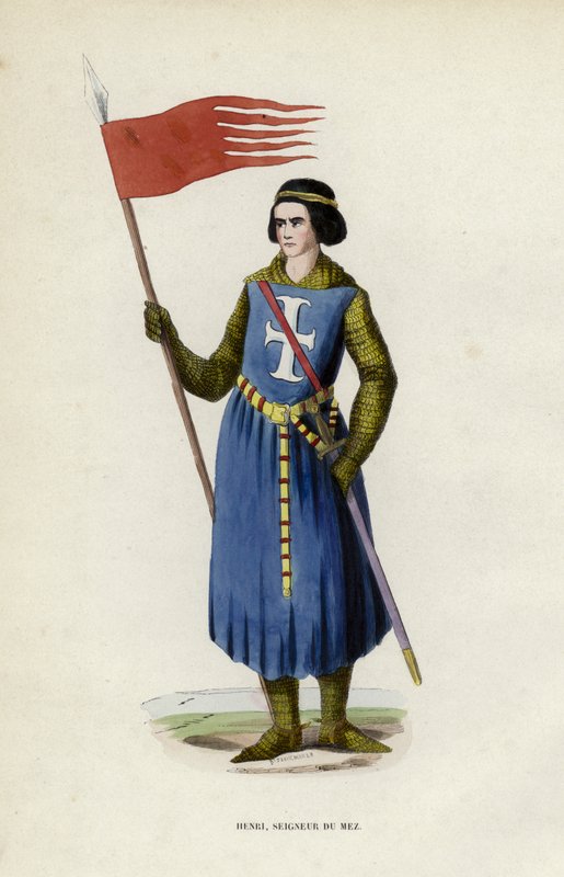 Henri, Lord Du Mez (farget gravering) av European School