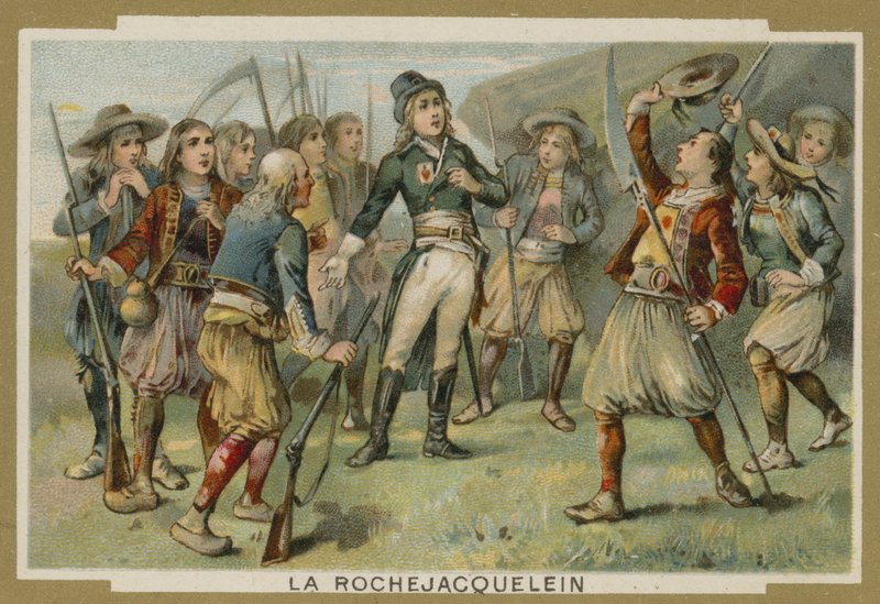 Henri de la Rochejacquelein henvendte seg til soldatene sine, Vendee-opprøret, den franske revolusjonen av European School