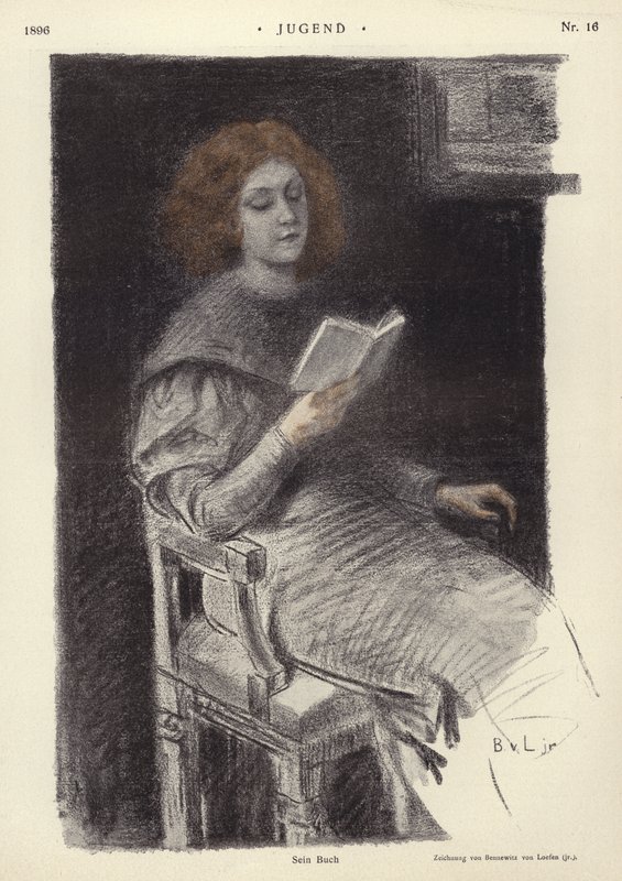 Boken hennes (litho i farge) av European School