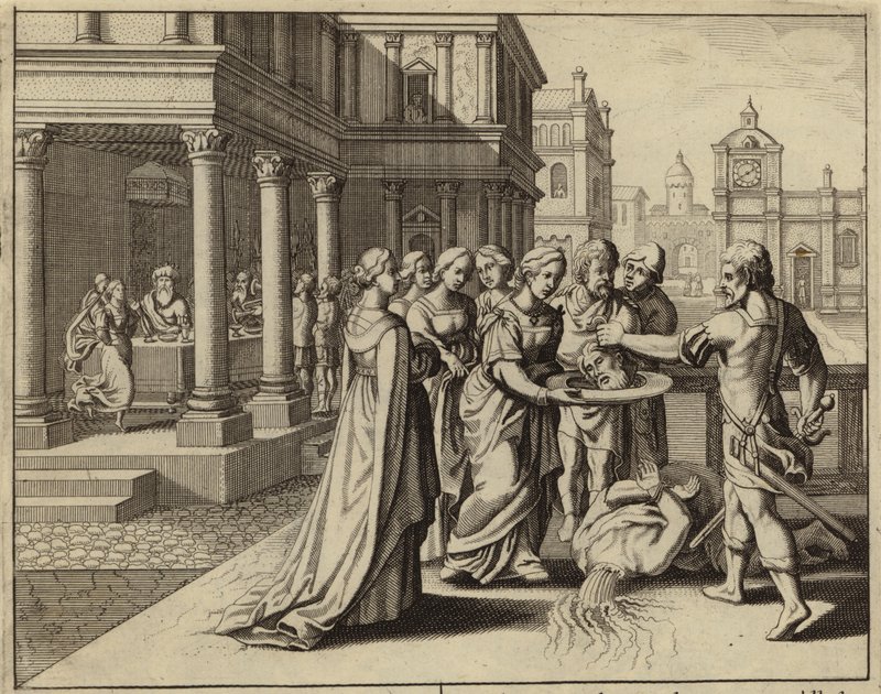 Herodias mottar hodet til døperen Johannes (gravering) av European School