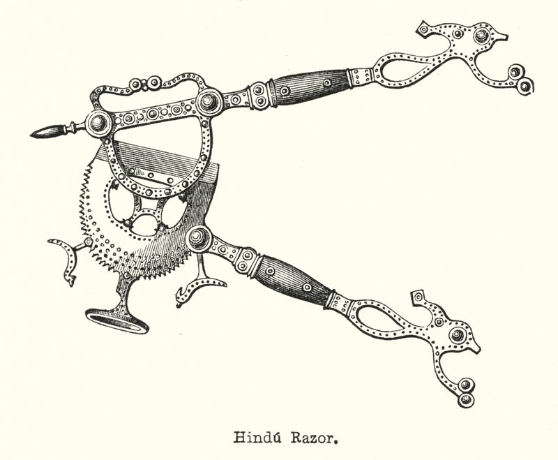 Hindu barberhøvel (gravering) av European School