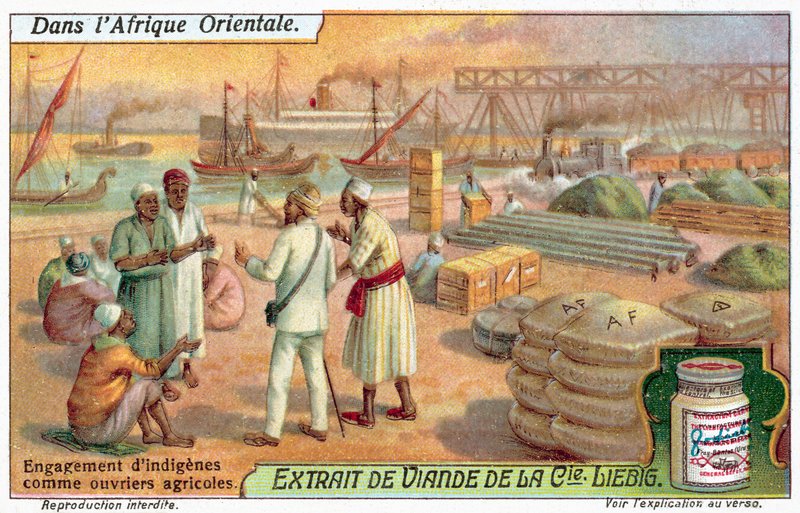 Ansette innfødte gårdsarbeidere (chromolitho) av European School
