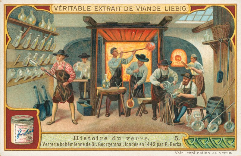 Glasshistorie, Liebig-kort, tidlig på 1900-tallet (kromo) av European School