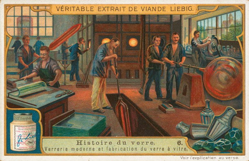 Glasshistorie, Liebig-kort, tidlig på 1900-tallet (kromo) av European School