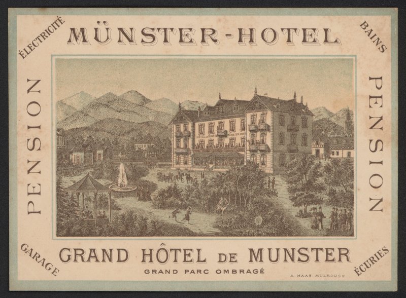 Hotel Trade Card (farget gravering) av European School