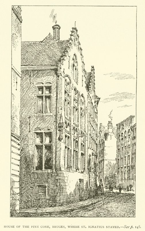 Furukjeglens hus, Brugge, hvor St Ignatius bodde (gravering) av European School