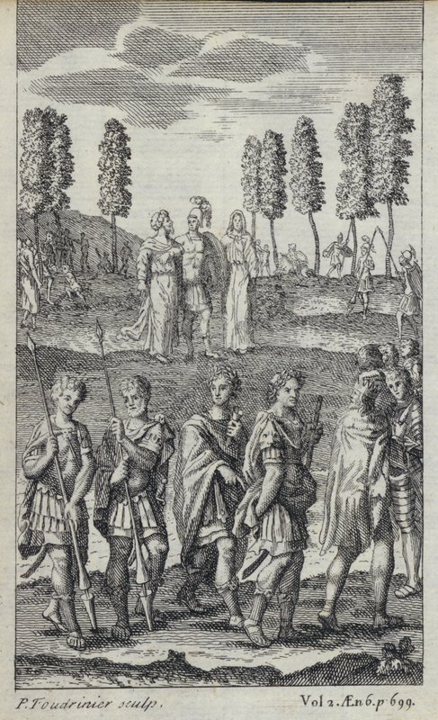 Illustrasjon for John Drydens oversettelse av Virgils Aeneid (gravering) av European School