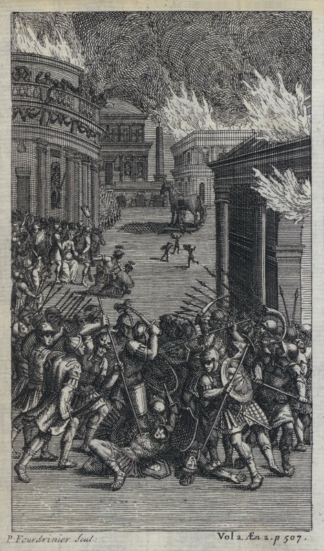Illustrasjon for John Drydens oversettelse av Virgils Aeneid (gravering) av European School