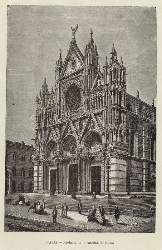Italia - Fasade av katedralen i Siena av European School