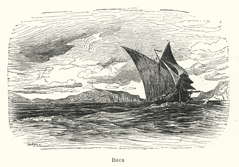 Ithaca, antikkens Hellas (litho) av European School