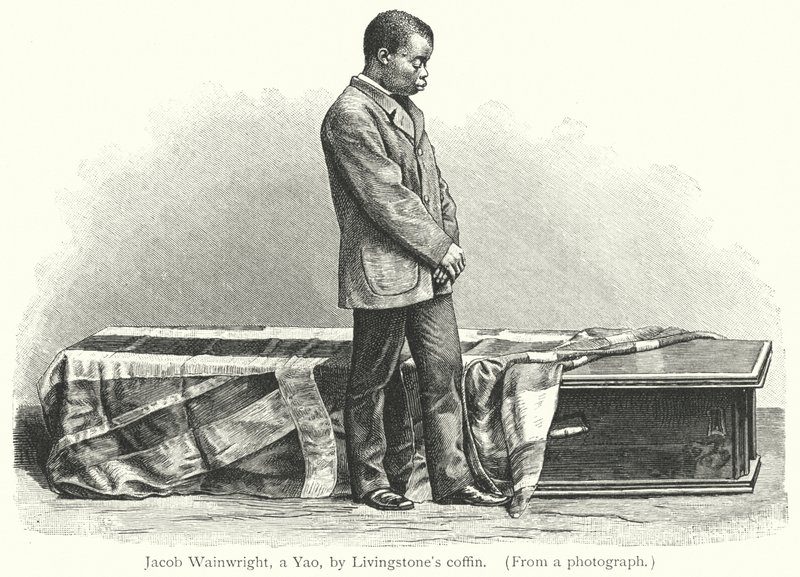 Jacob Wainwright, en Yao, av Livingstones kiste (gravering) av European School