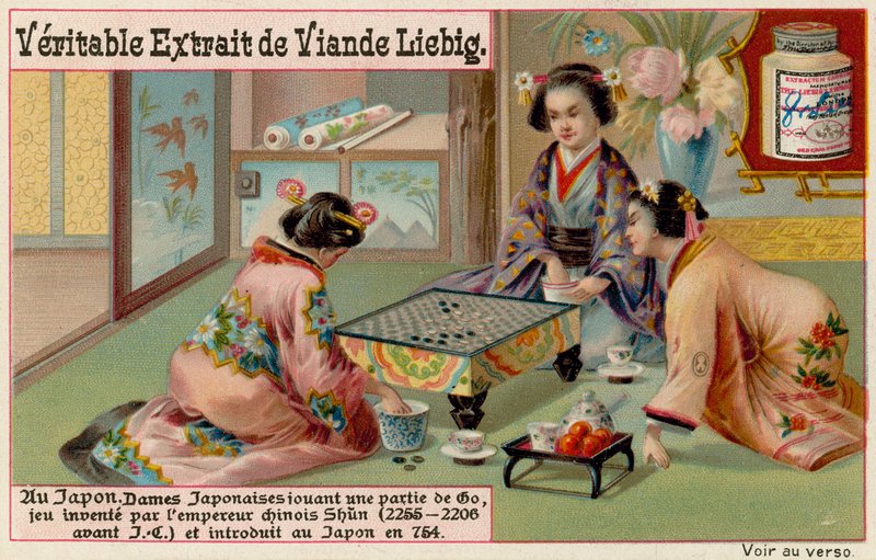 Japanske kvinner spiller brettspill av European School