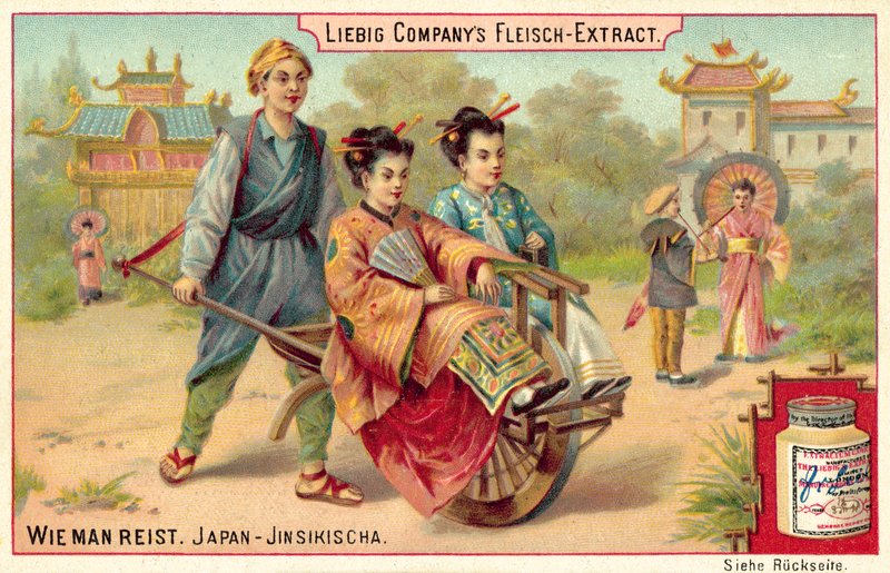Japansk rickshaw (chromolitho) av European School