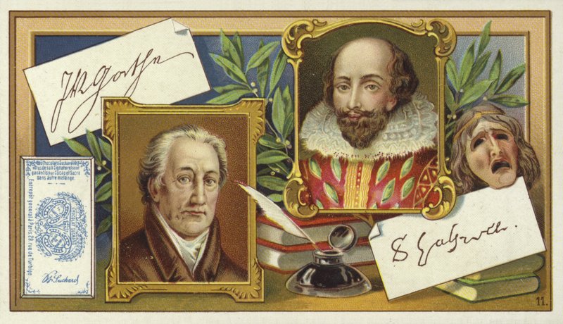 Johann Wolfgang von Goethe og William Shakespeare av European School