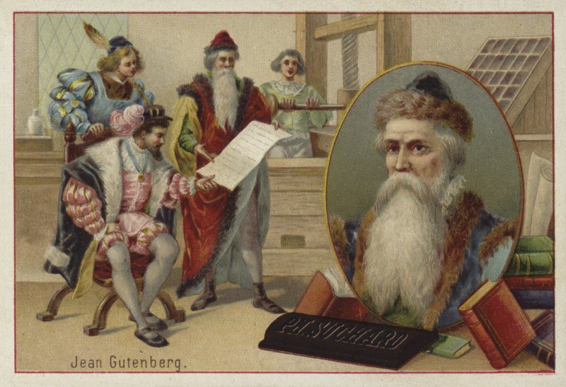 Johannes Gutenberg, tysk, gravør, oppfinner og trykker av European School