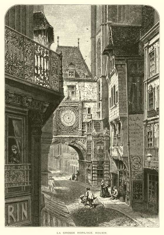 Den store klokken, Rouen (gravering) av European School