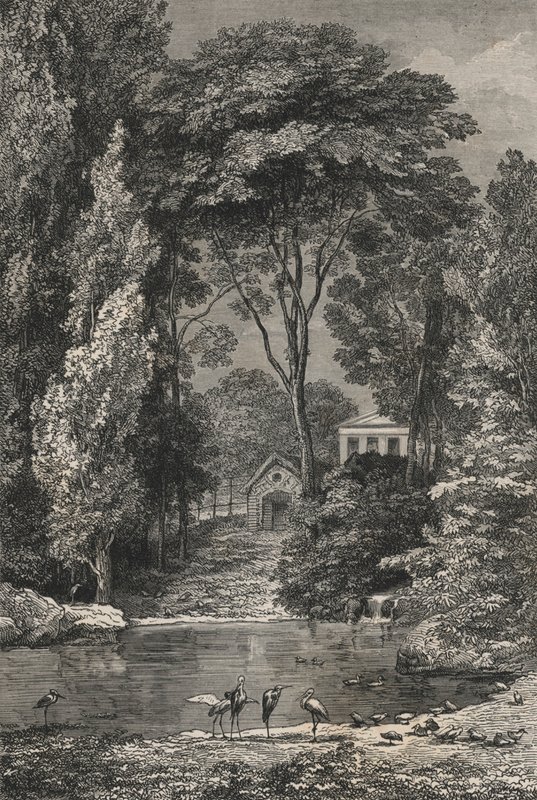 Den sveitsiske dalen i Jardin Des Plantes i Paris (gravering) av European School