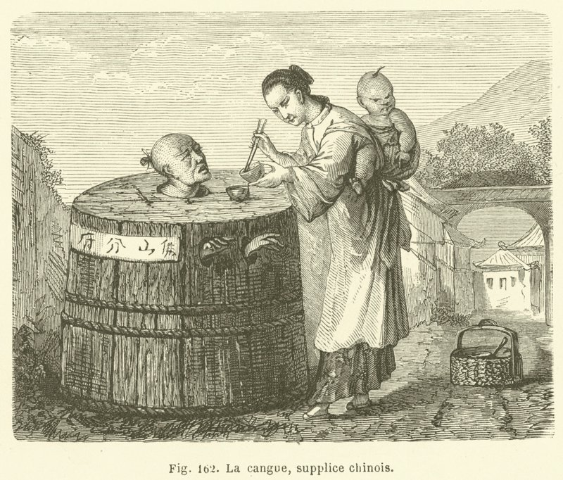 La cangue, supplice chinois (gravering) av European School