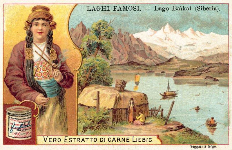 Baikalsjøen, Sibir (chromolitho) av European School