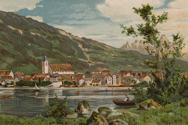 Vierwaldstättersee: Arth (farge litho) av European School