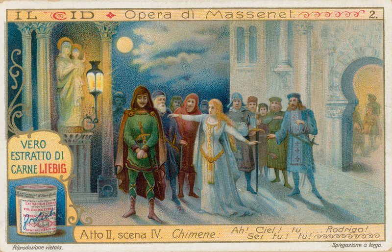 Le Cid av Massenet, Liebig-kort, tidlig på 1900-tallet (kromo) av European School