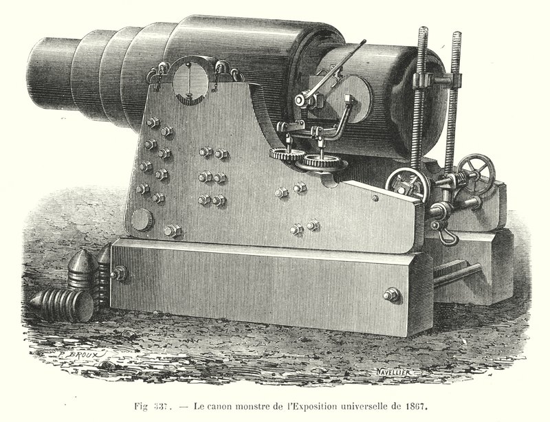 Monsterkanonen til den universelle utstillingen i 1867 (gravering) av European School