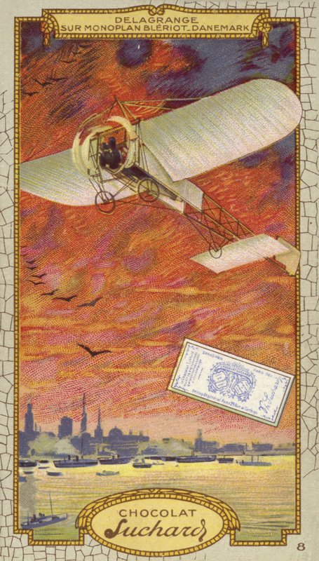 Leon Delagrange i et Bleriot-monoplan, Danmark (kromolitho) av European School