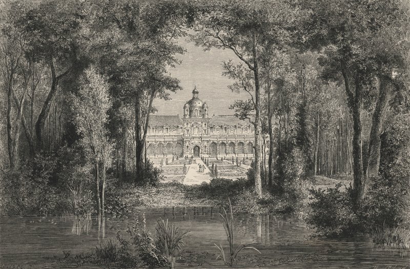 Tuileriene under Henri IV (gravering) av European School