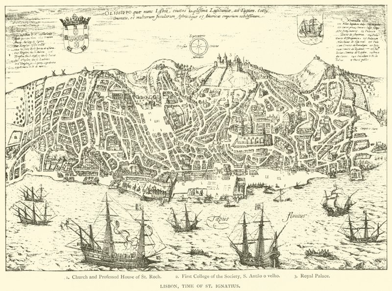 Lisboa, tiden for St Ignatius (gravering) av European School