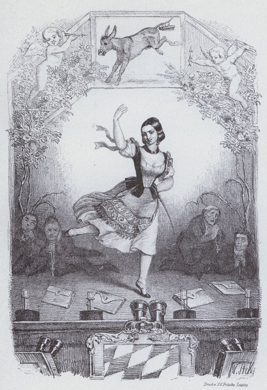 Lola Montez danser bayersk historie (litho) av European School