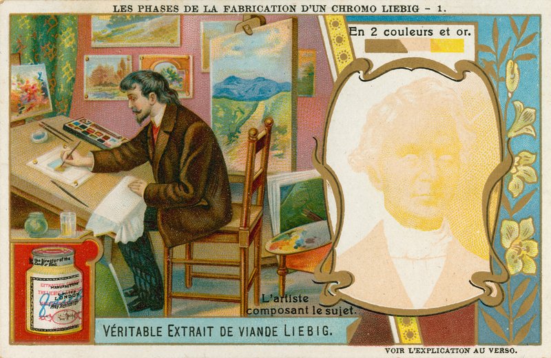 Lage en Liebig-kromolitografi av European School