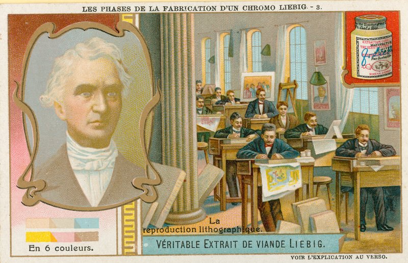 Lage en Liebig-kromolitografi av European School