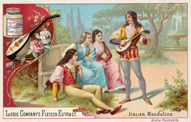 Mandolin, Italia (chromolitho) av European School