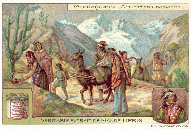 Mapuche nomader (chromolitho) av European School