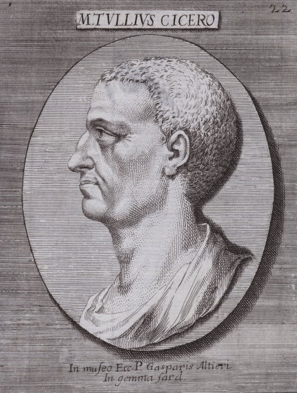 Marcus Tullius Cicero , romersk filosof, politiker, lærd og orator (gravering) av European School