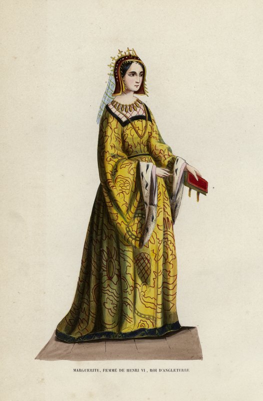 Marguerite, kone til Henry VI, konge av England (farget gravering) av European School