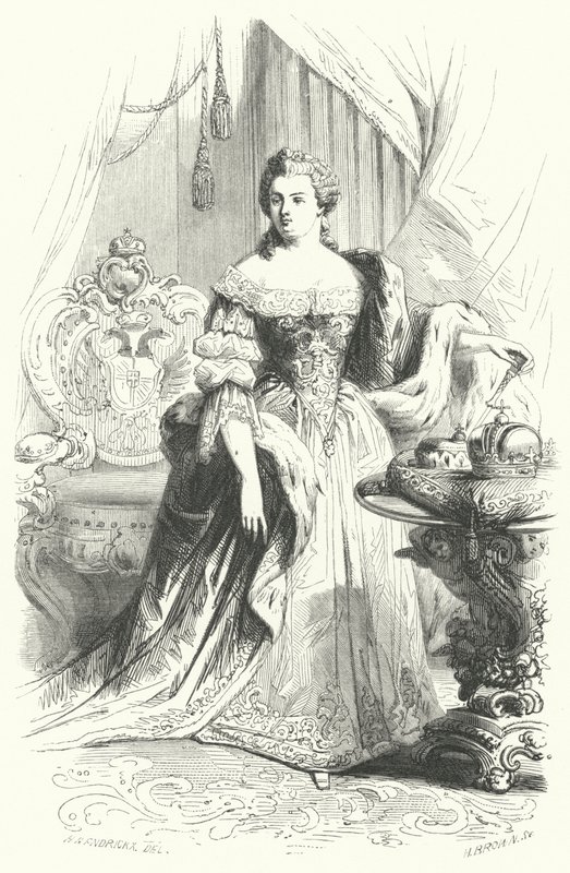 Maria Theresa av Østerrike, den hellige romerske keiserinne (gravering) av European School