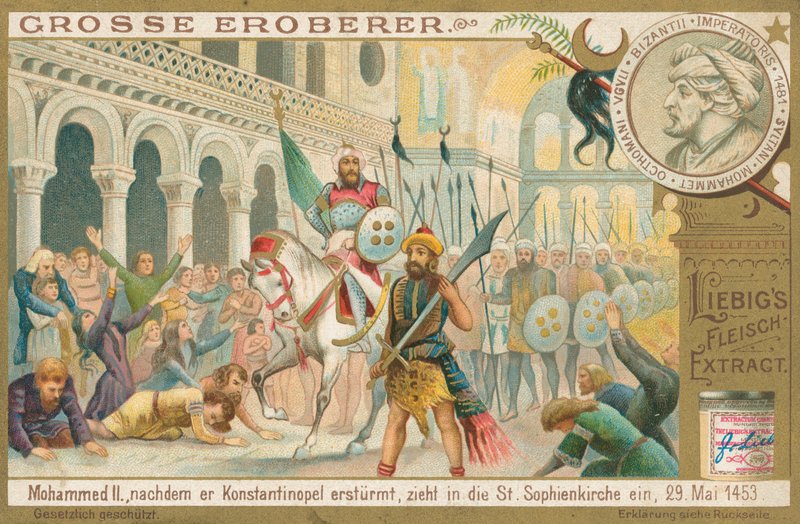 Muhammed II i Konstantinopel, Liebig-kort, tidlig på 1900-tallet (kromo) av European School
