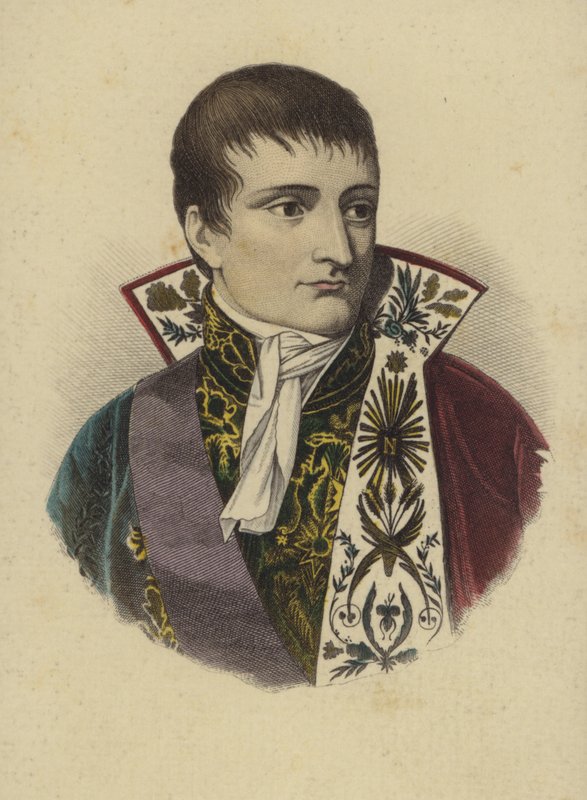Napoleon Bonaparte (farget gravering) av European School