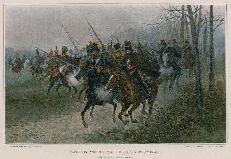 Napoleon og hans stab overrasket av kosakker av European School
