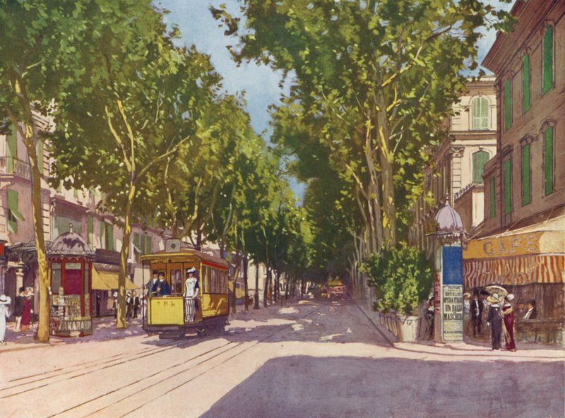 Nice, Avenue de la Gare (farge litho) av European School