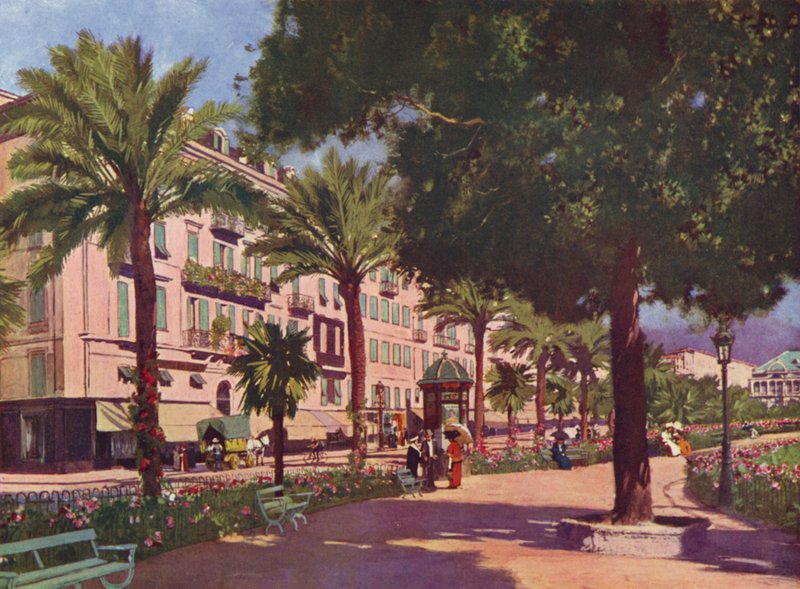 Nice, L#39;Avenue Massena (fargelitografi) av European School