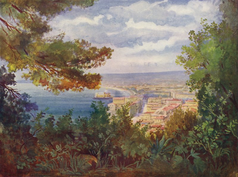 Fin, La Jetée-Promenade hentet fra Chateau (farge litho) av European School