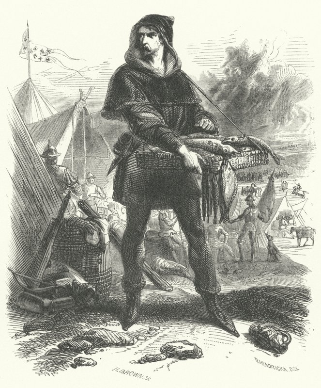 Nicolaas Zannekin, leder av de flamske bøndenes opprør fra 1323-1328 (gravering) av European School