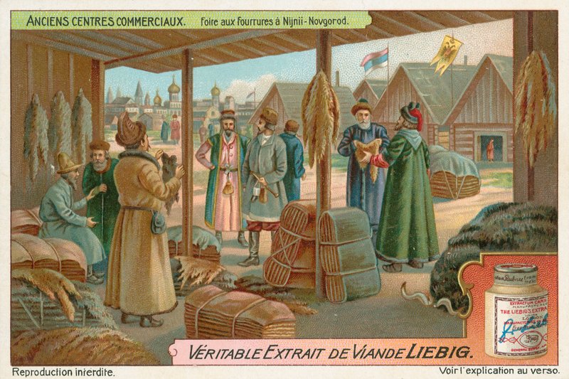 Nizjnij Novgorod, Russland, Liebig-kort, tidlig på 1900-tallet (kromo) av European School