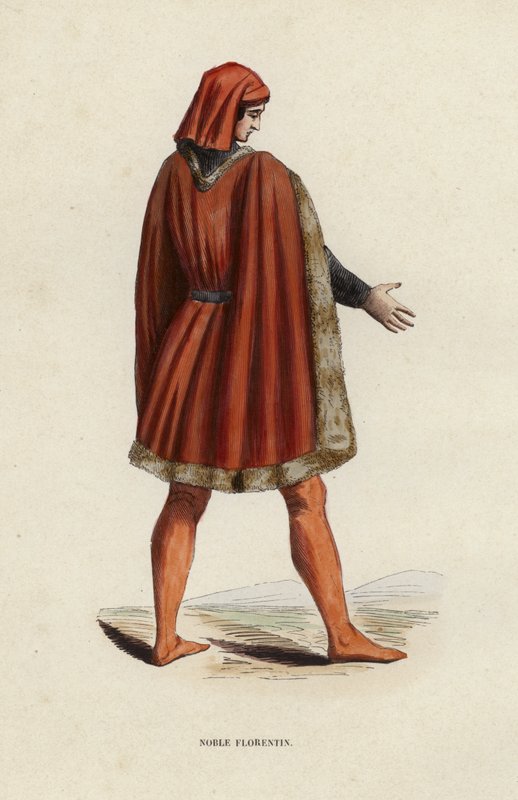 Noble Florentin (farget gravering) av European School