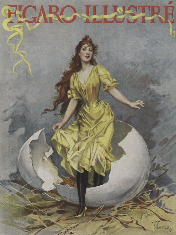 Påskeegg. Omslag til Le Figaro Illustre, april 1893 (farge litho) av European School